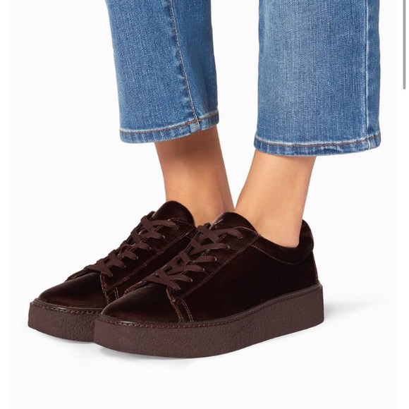 velvet platform sneakers